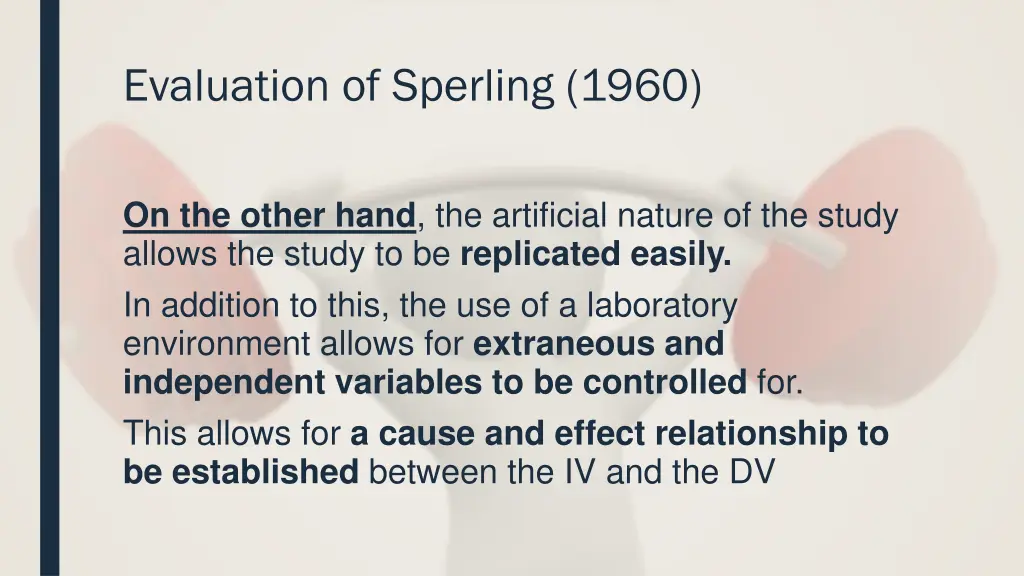 evaluation of sperling 1960 1