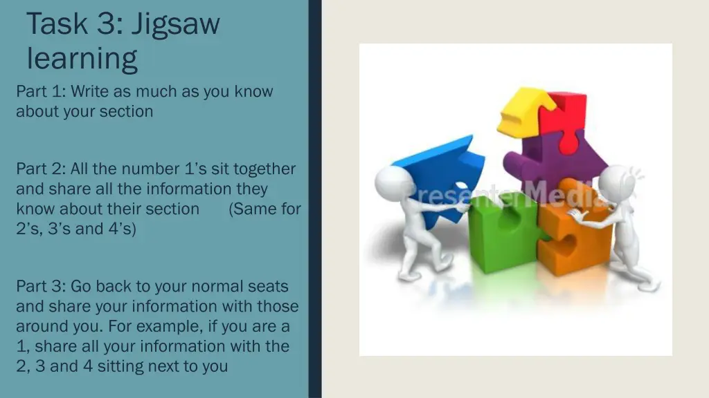 task 3 jigsaw learning part 1 write as much