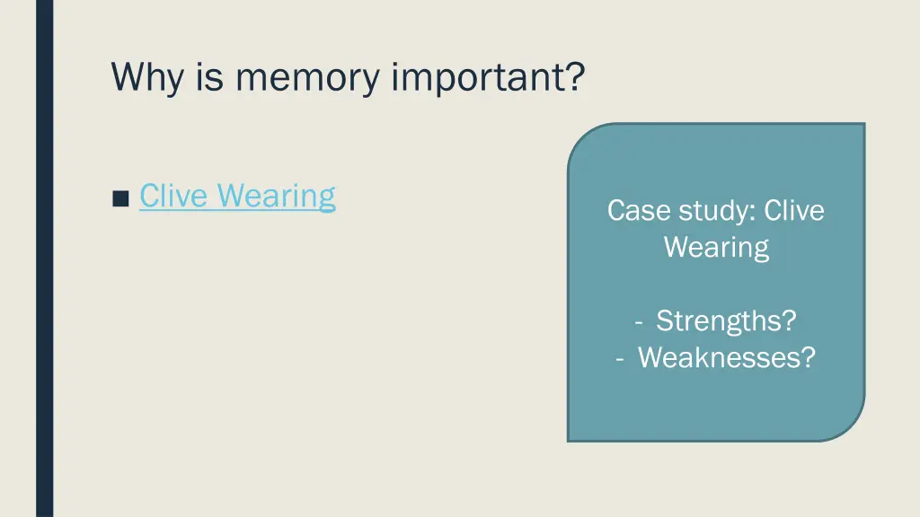 why is memory important