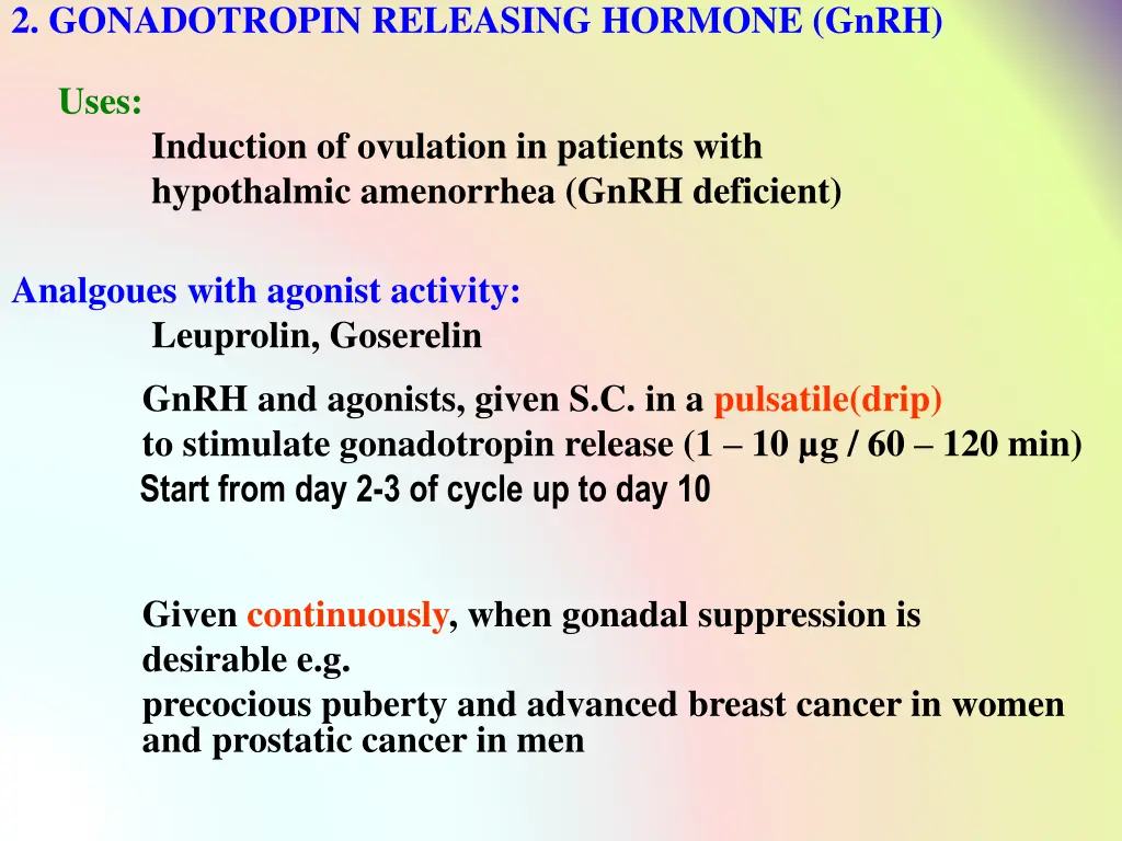 2 gonadotropin releasing hormone gnrh