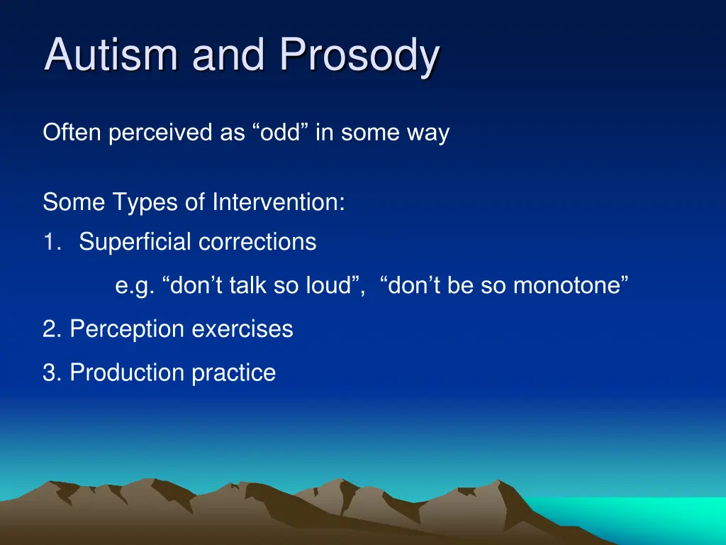 autism and prosody