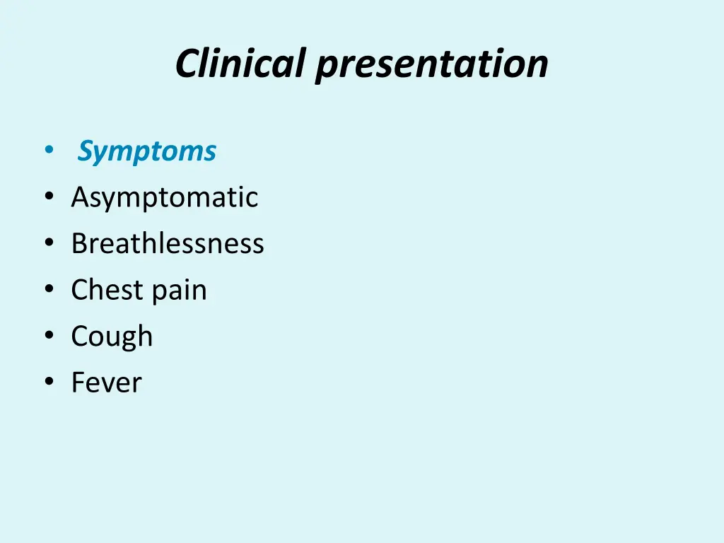 clinical presentation