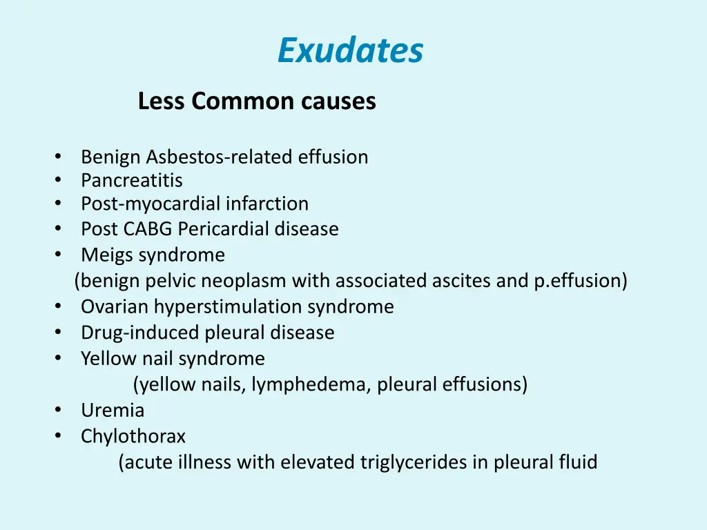 exudates