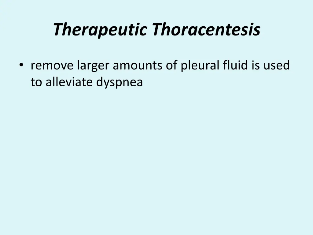 therapeutic thoracentesis