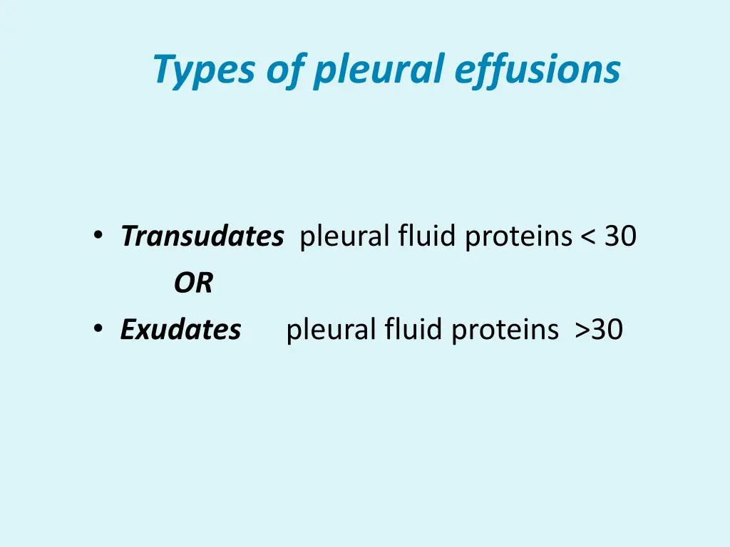 types of pleural effusions