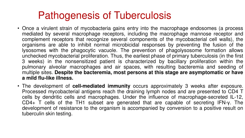 pathogenesis of tuberculosis 1