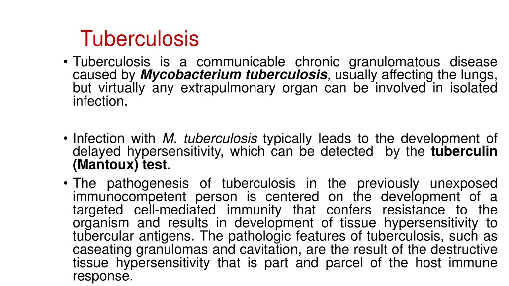 tuberculosis tuberculosis is a communicable