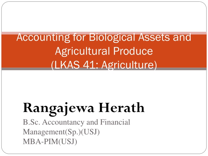 accounting for biological assets and agricultural