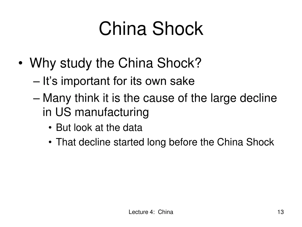 china shock