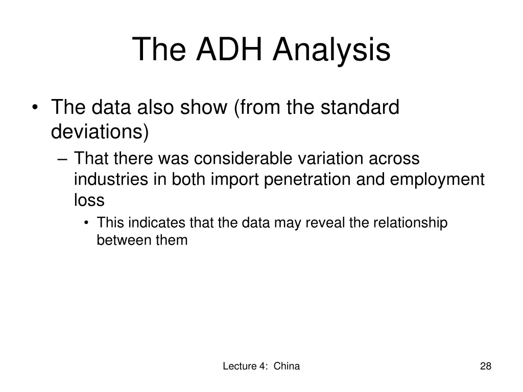 the adh analysis 2