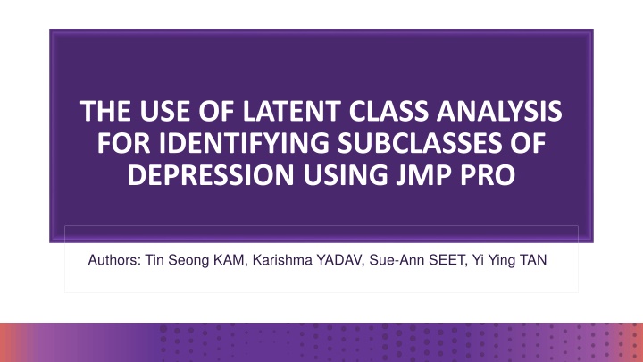 the use of latent class analysis for identifying