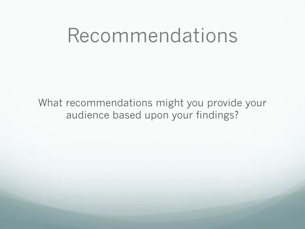 recommendations
