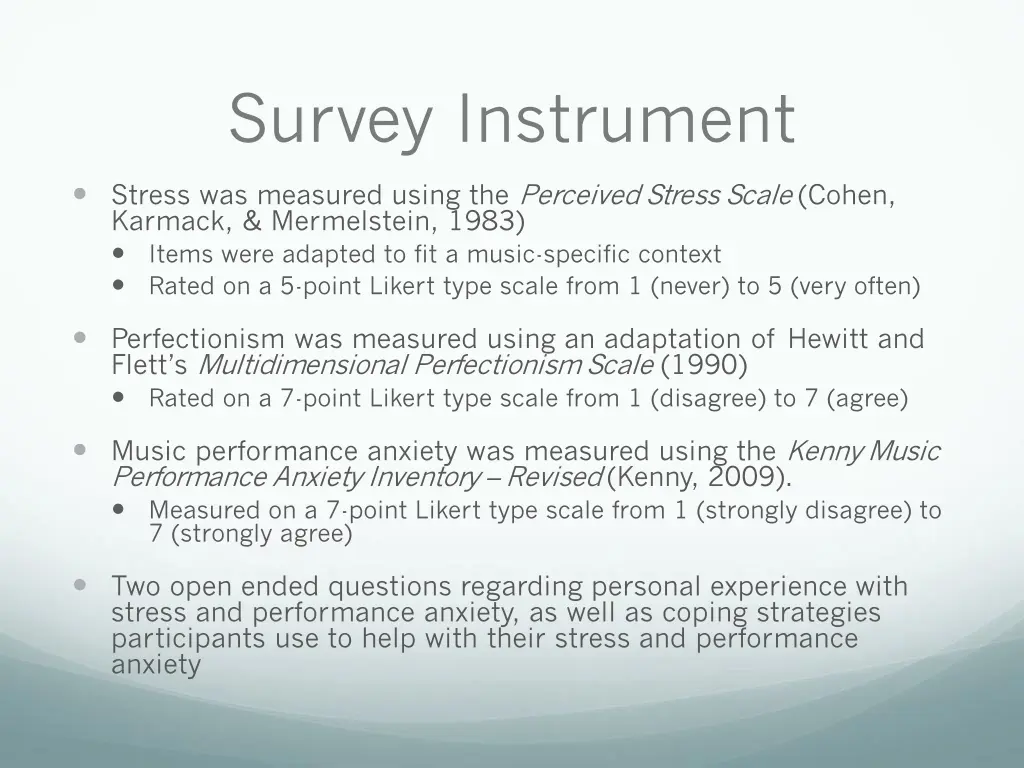 survey instrument