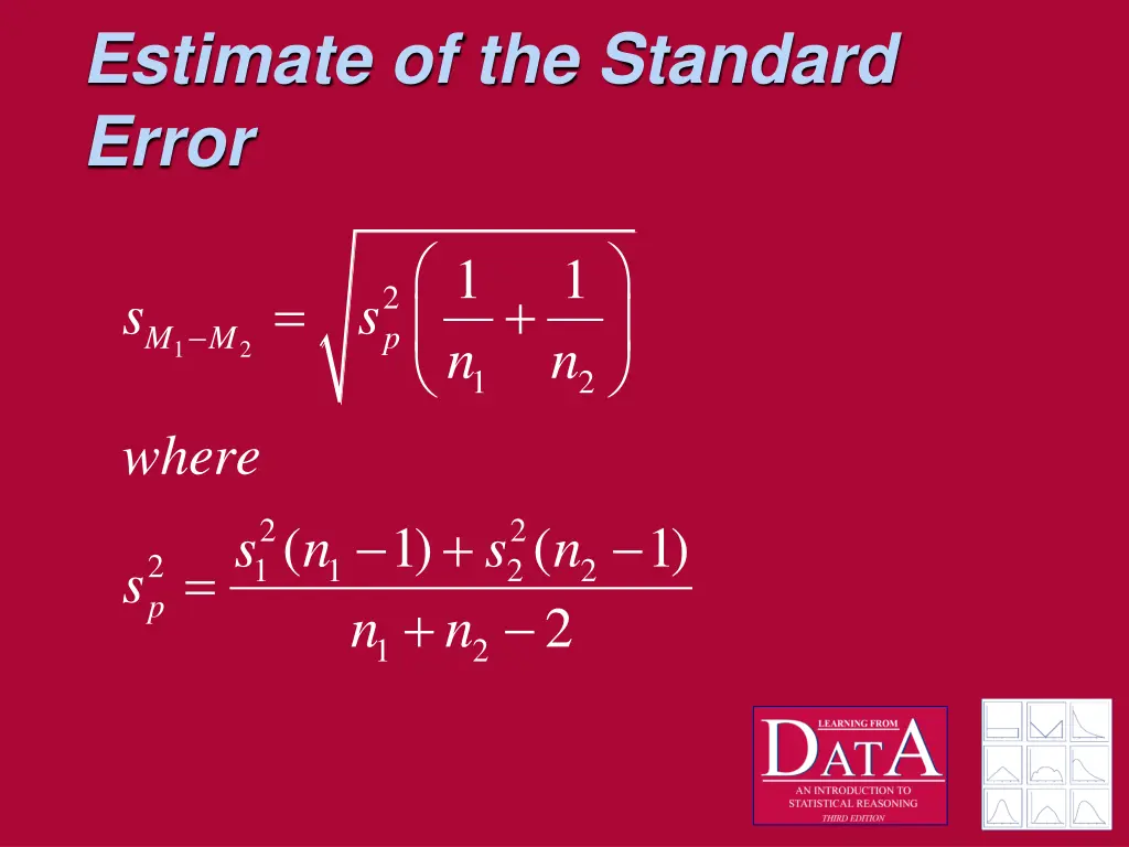 estimate of the standard error