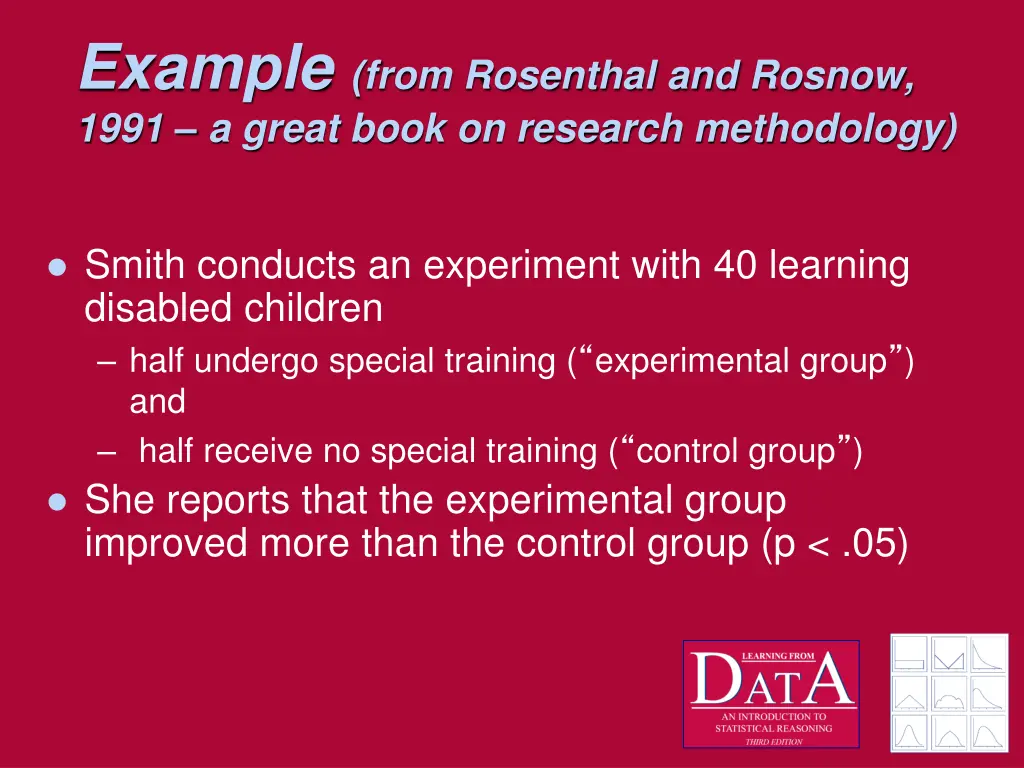 example from rosenthal and rosnow 1991 a great