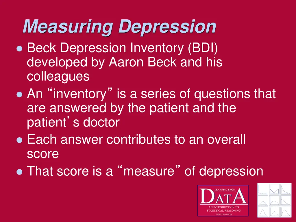 measuring depression beck depression inventory