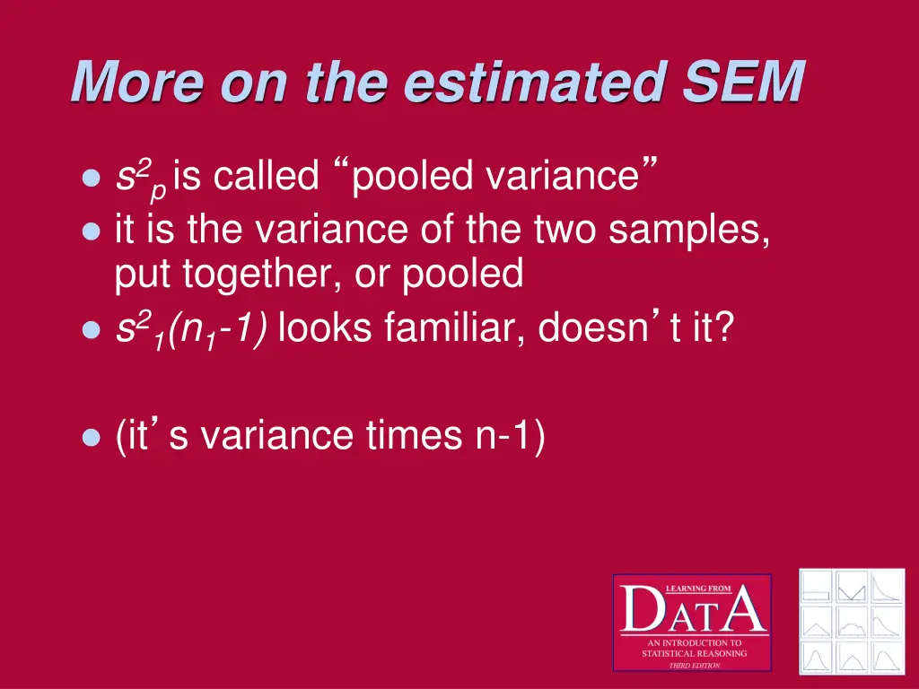 more on the estimated sem