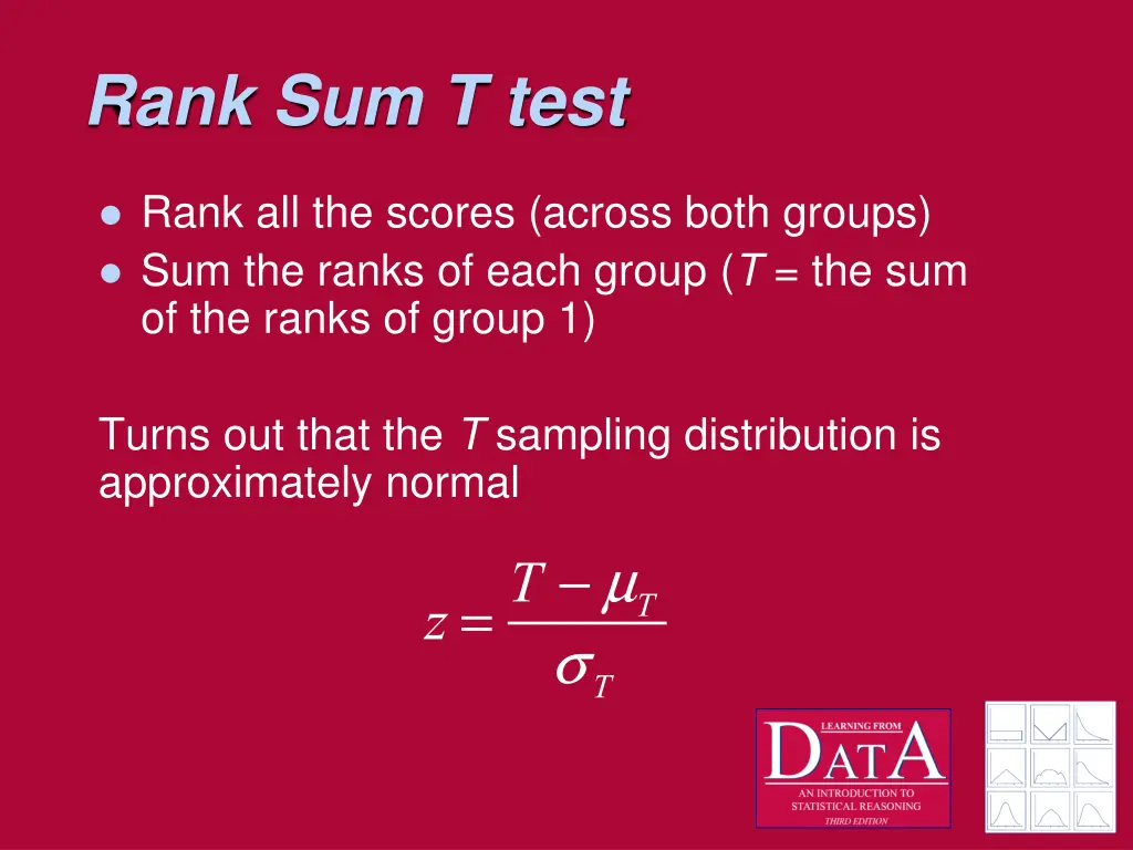 rank sum t test
