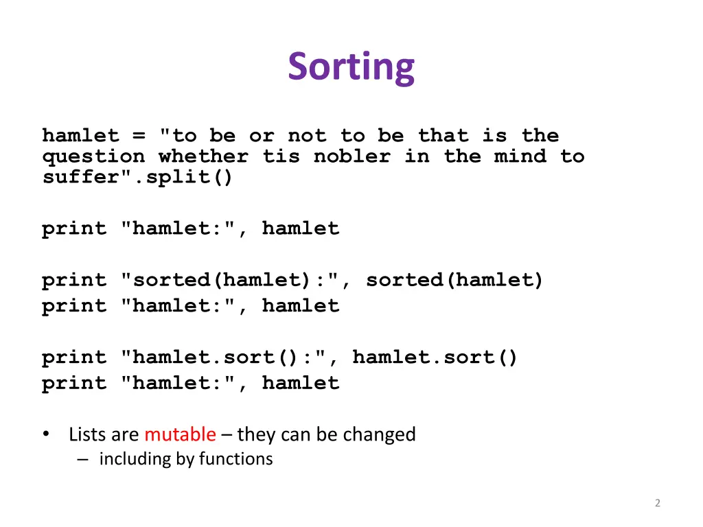 sorting 1