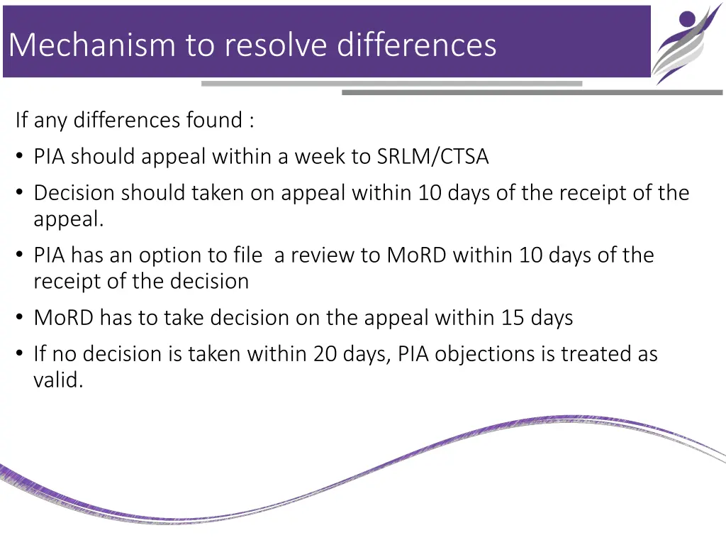 mechanism to resolve differences