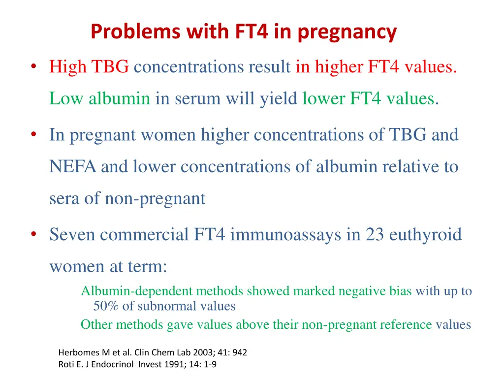 problems with ft4 in pregnancy