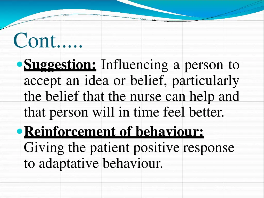 cont suggestion influencing a person to accept