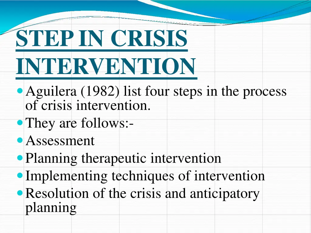 stepin crisis intervention aguilera 1982 list