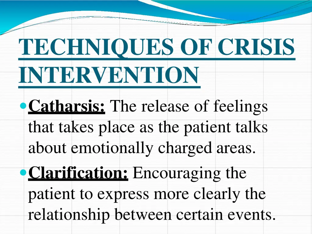 techniques ofcrisis intervention catharsis