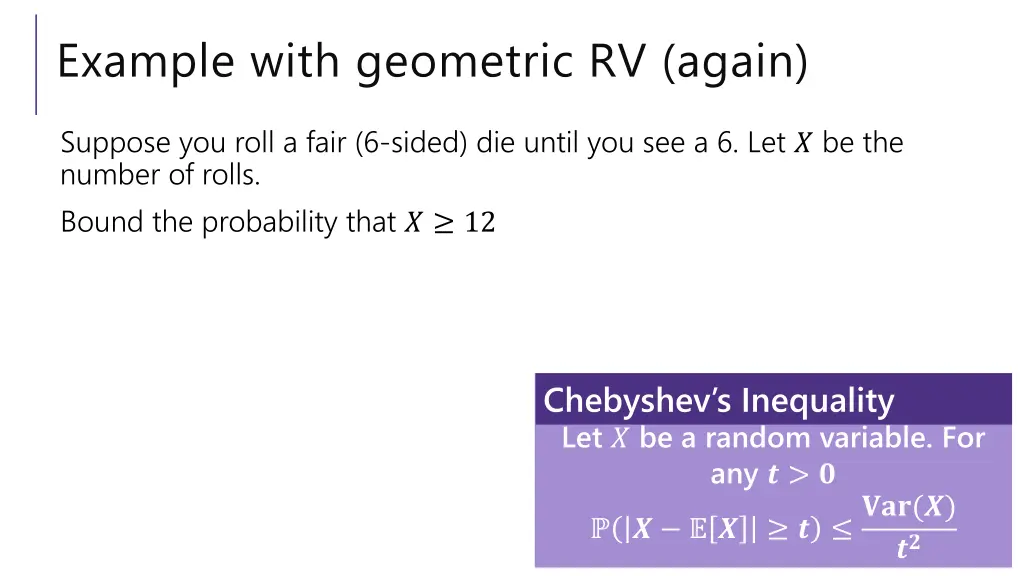 example with geometric rv again