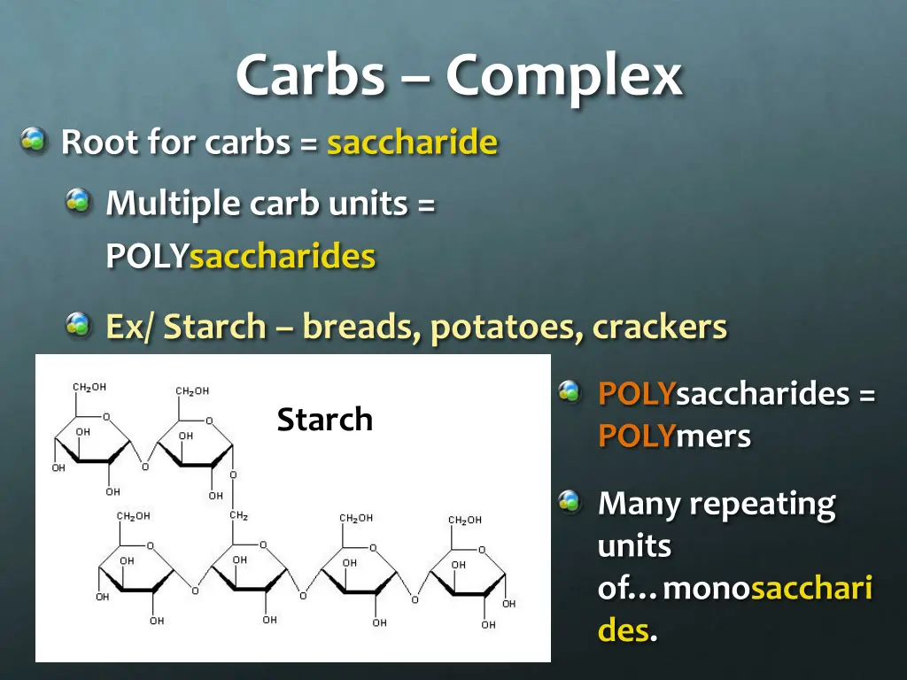 carbs complex root for carbs saccharide