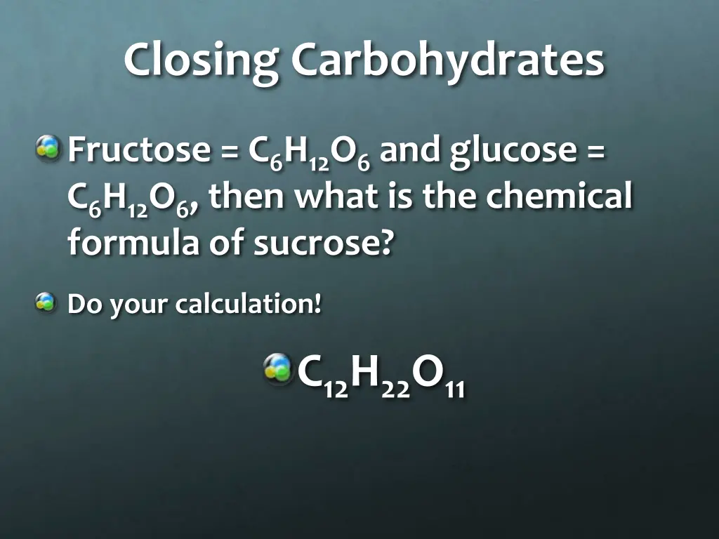 closing carbohydrates