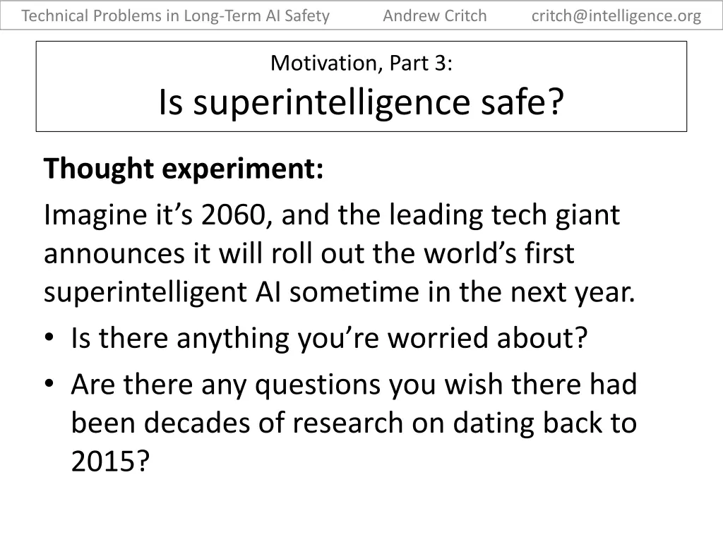 technical problems in long term ai safety 6