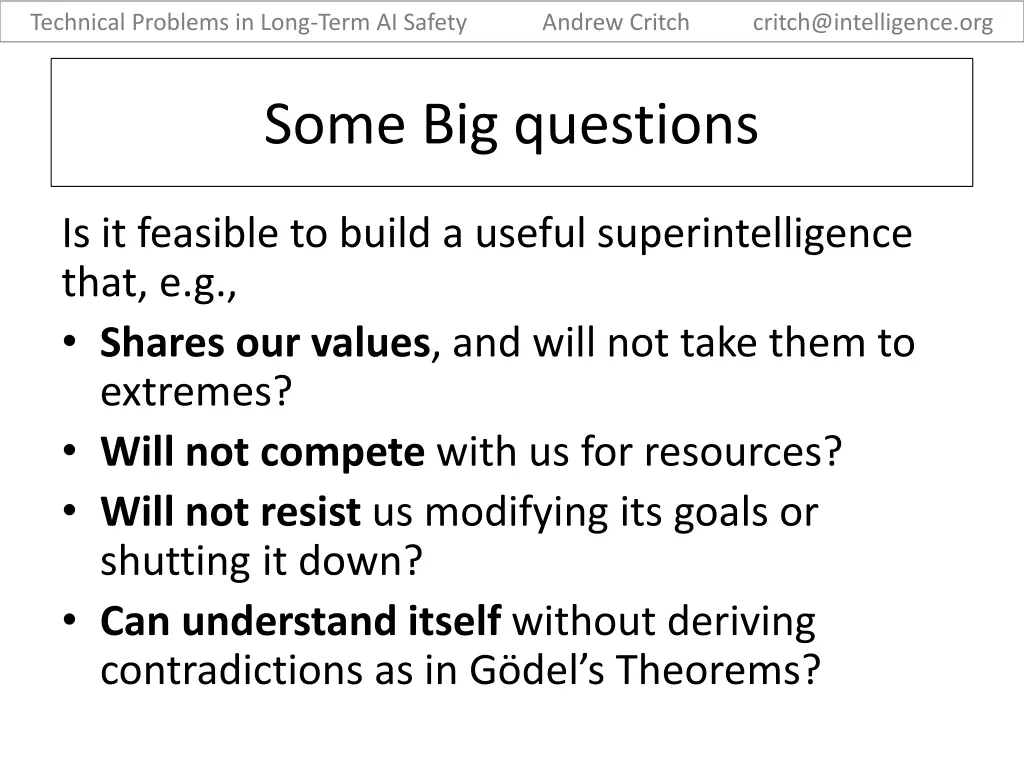technical problems in long term ai safety 7