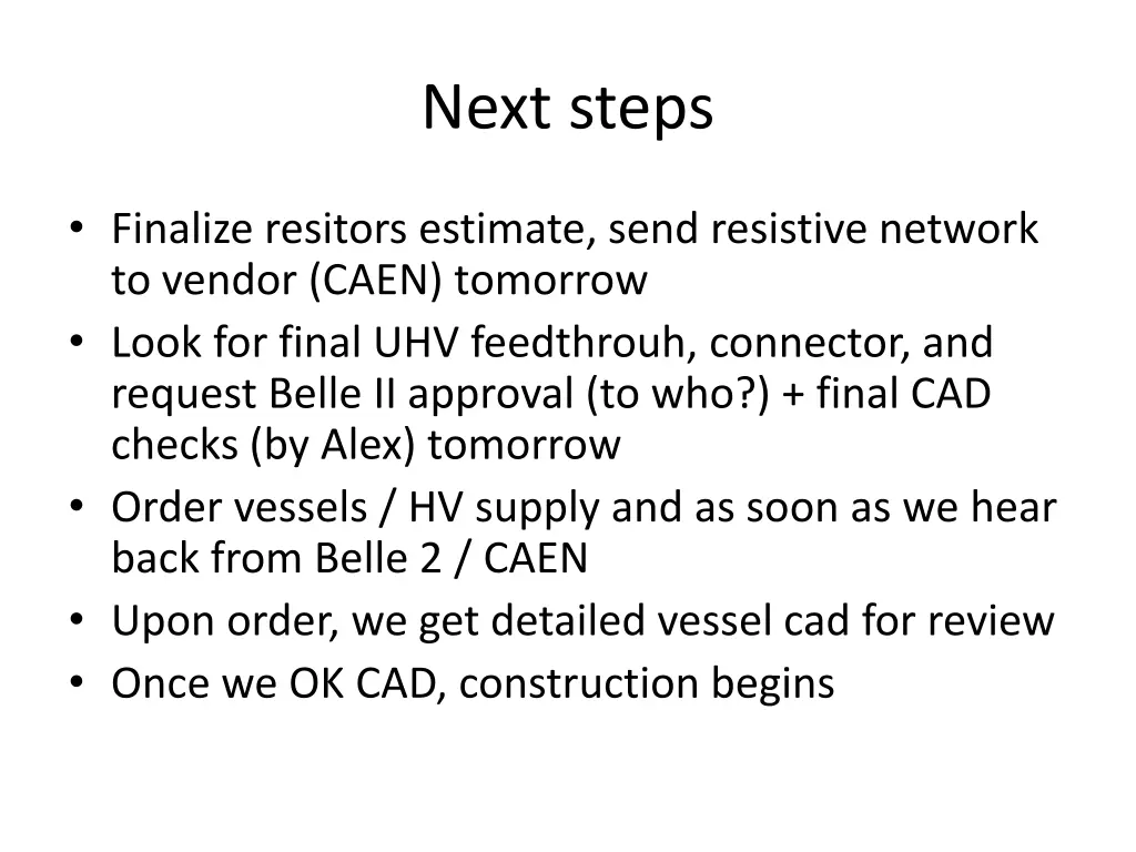 next steps