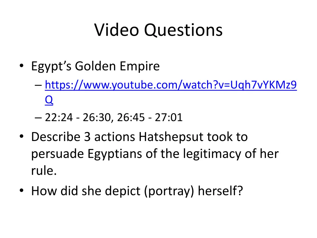 video questions