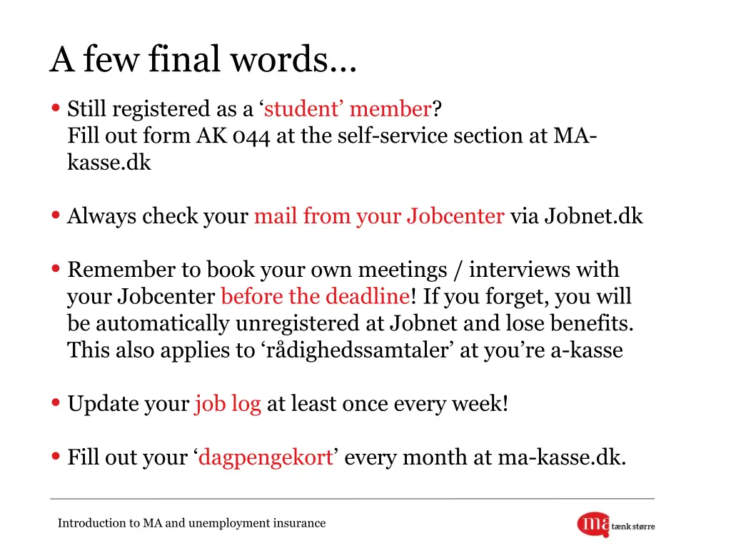 a few final words still registered as a student