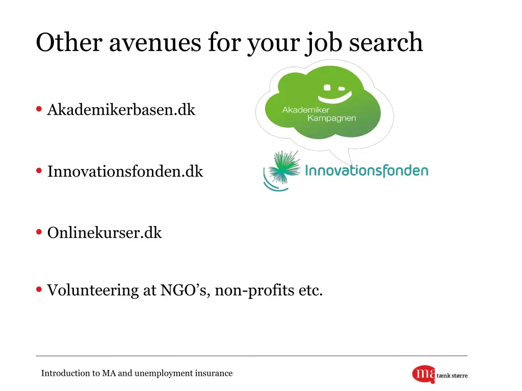 other avenues for your job search