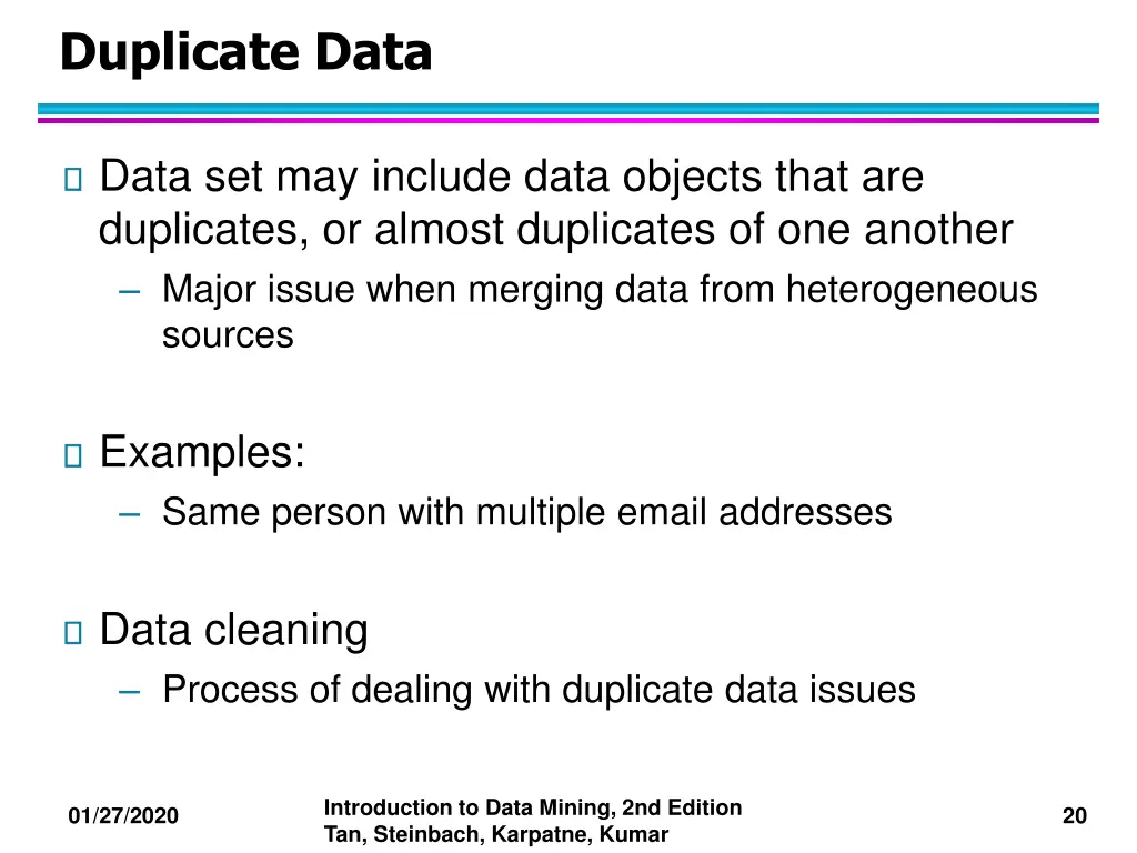 duplicate data