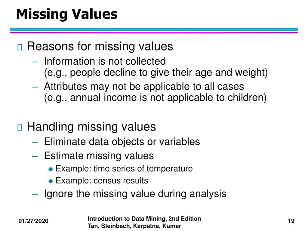 missing values