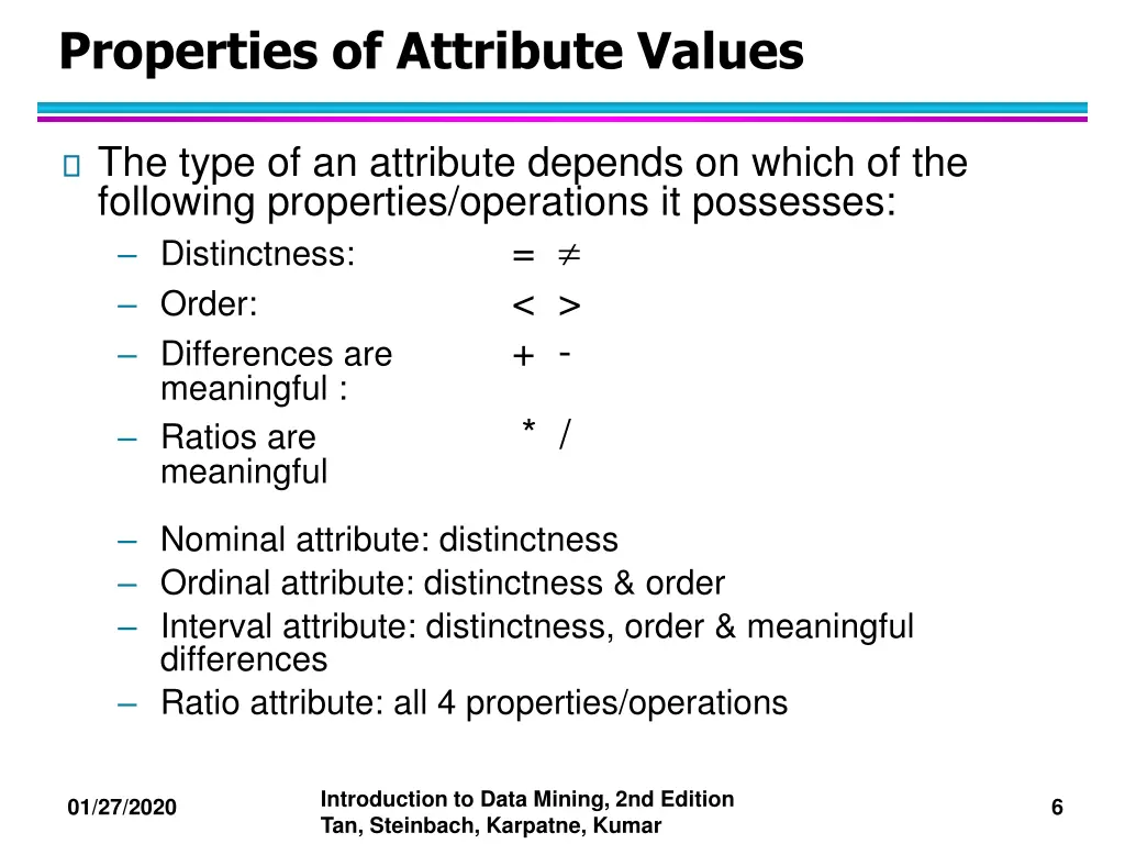 properties of attribute values