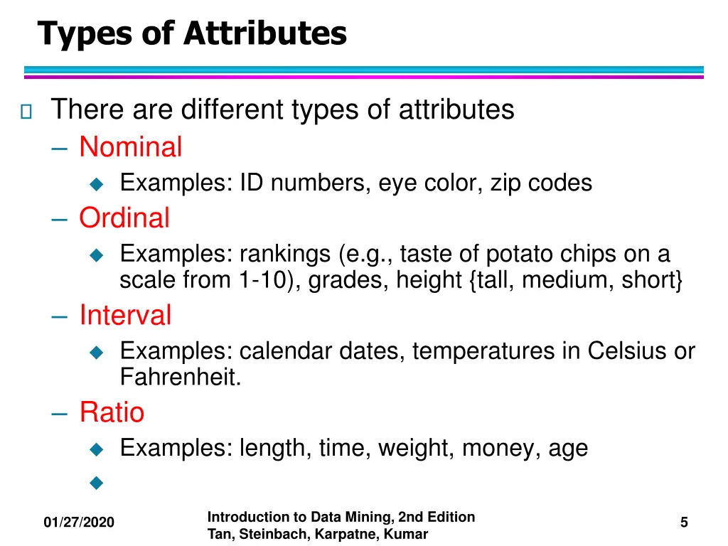 types of attributes