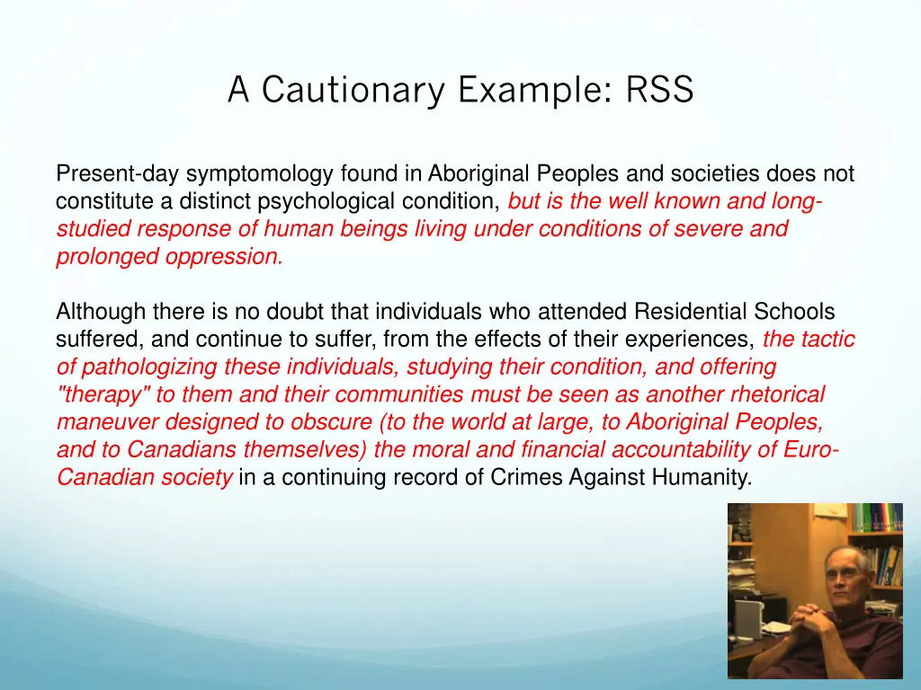 a cautionary example rss
