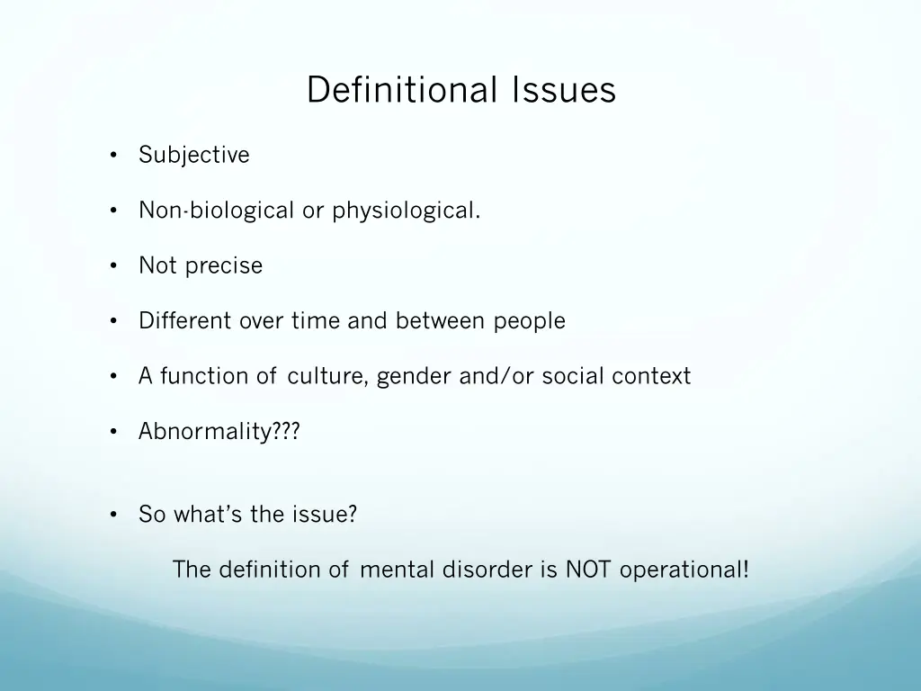 definitional issues