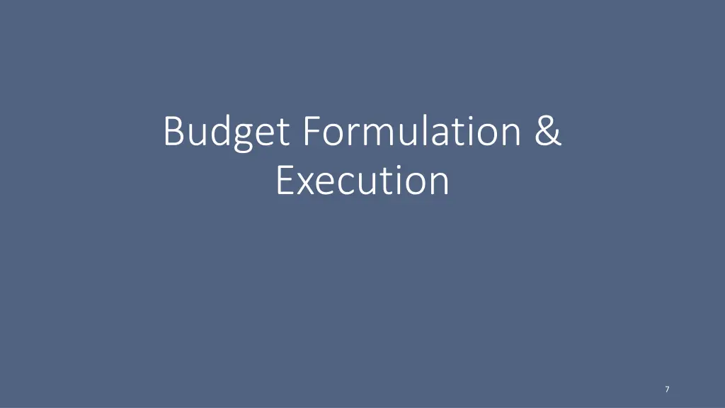 budget formulation execution