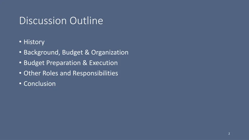 discussion outline