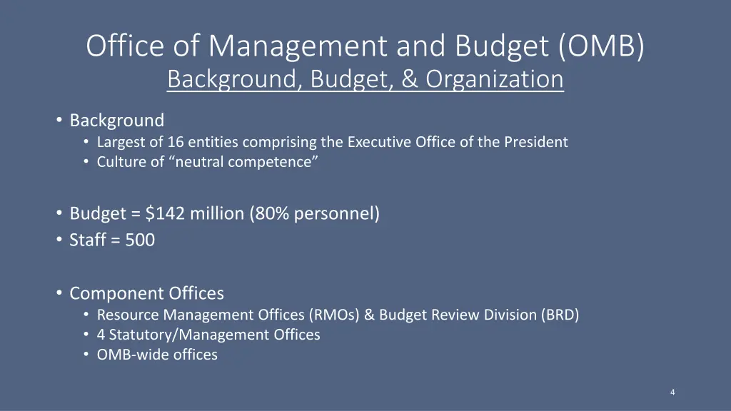office of management and budget omb background