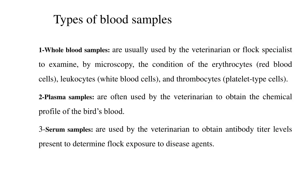 types of blood samples