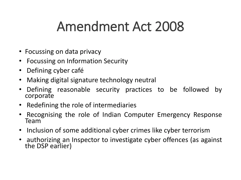 amendment act 2008 amendment act 2008