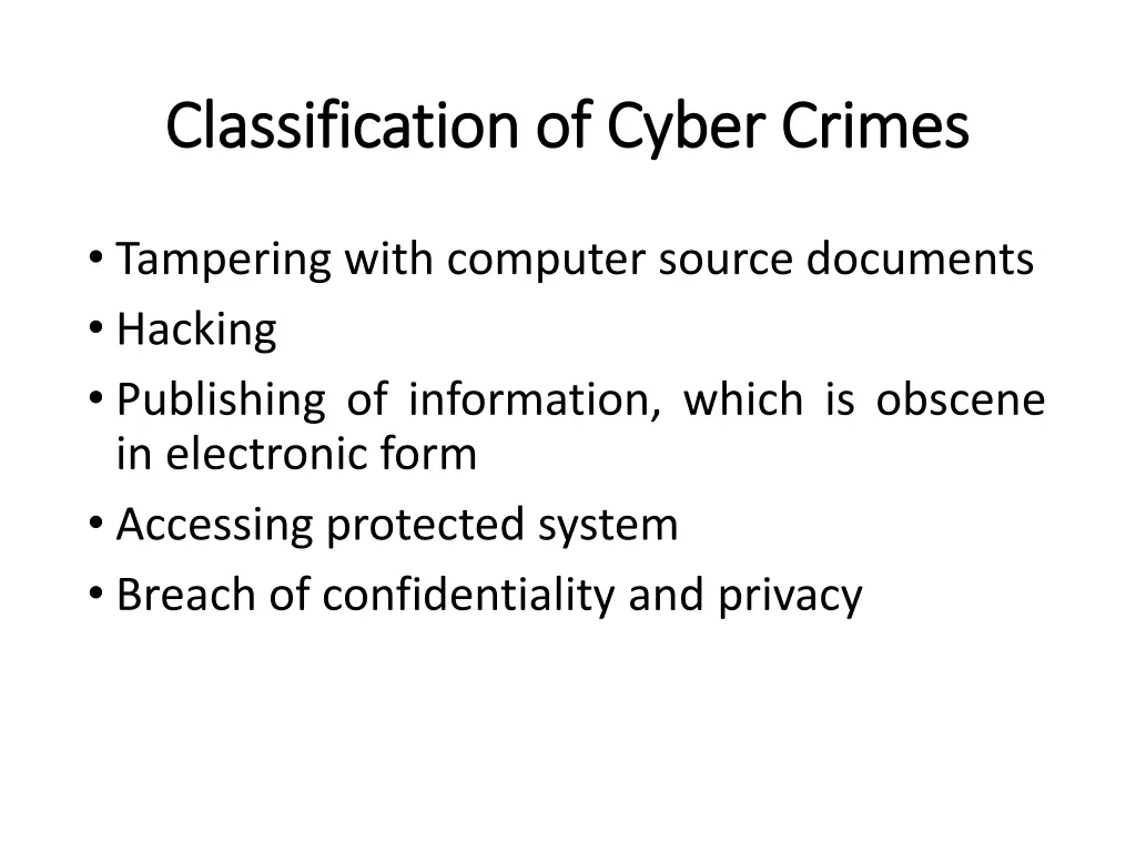 classification of cyber crimes classification