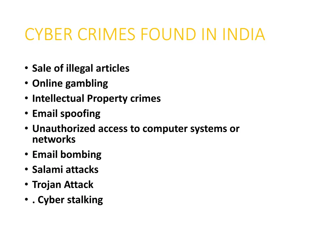 cyber crimes found in india
